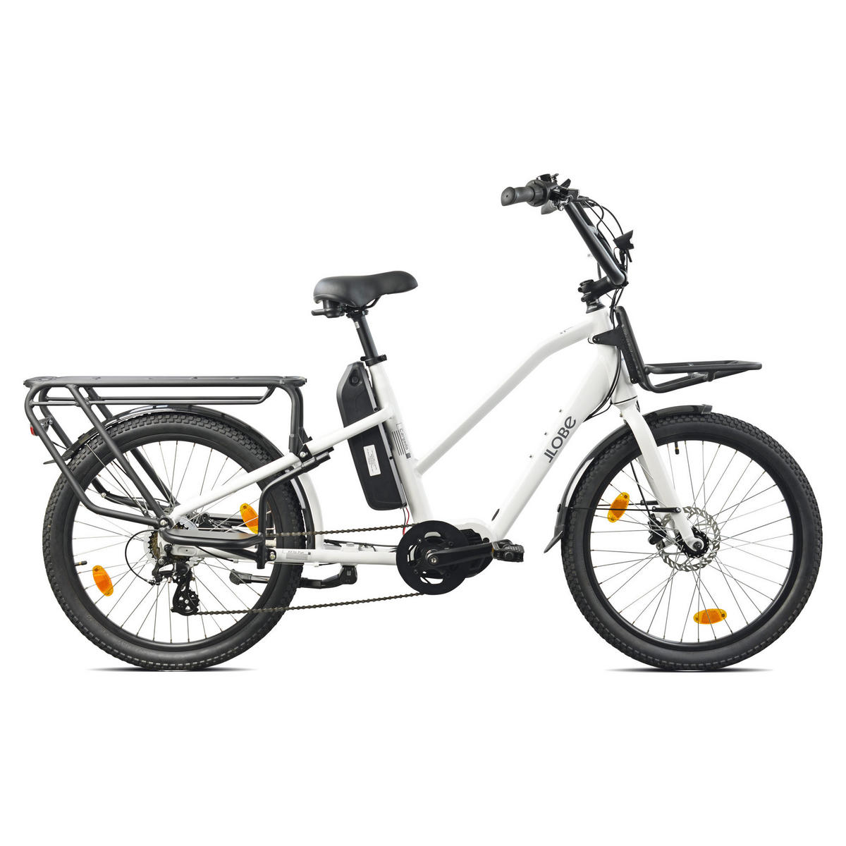CARGO E-BIKE 24" CARGADO - Weiß, Metall (125cm) - LLOBE