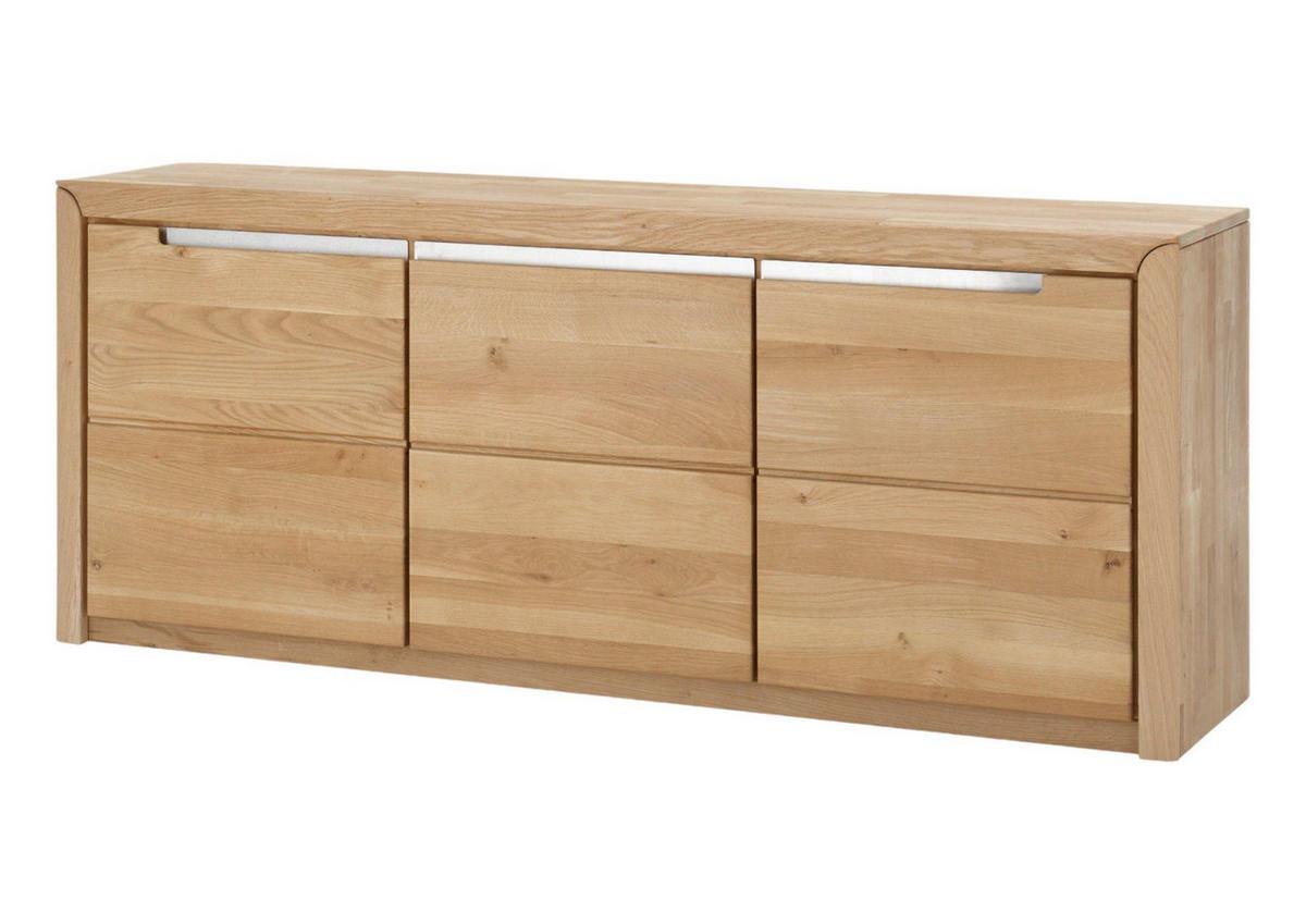 KOMMODE Massivholz Ianka 180x72x41 Lowboard Wildeiche Bianco geölt - Naturfarben, Holz (180/72/41cm) - 58aufmkessel