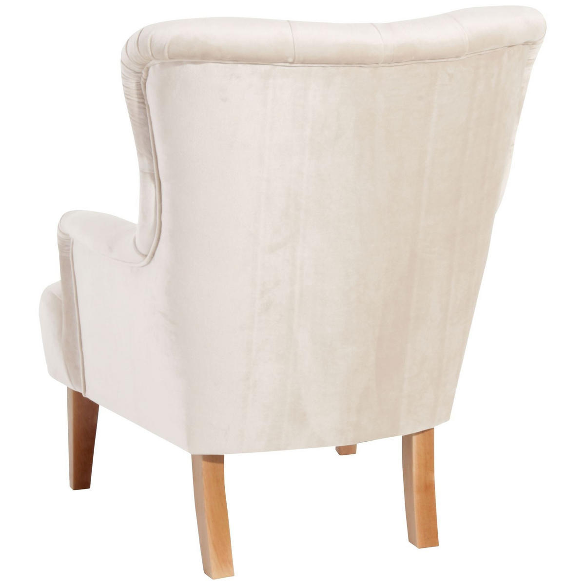 SESSEL Kaiya Bezug Samtvelours Buche natur / creme - Weiß, Kunststoff (71/97/82cm) - 58aufmkessel