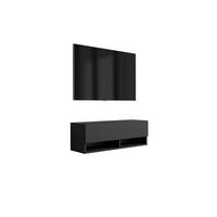 TV-LOWBOARD 100 cm Mattschwarz, 100 × 32 × 34 cm - Schwarz, Holzwerkstoff (100/33.6/32cm) - 3XE LIVING