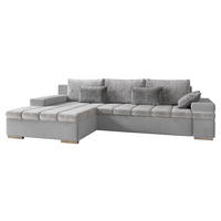 ECKSOFA Bangkok Premium, Seite: Links - Silberfarben/Hellgrau, Holz/Textil (310/175cm) - MIRJAN24