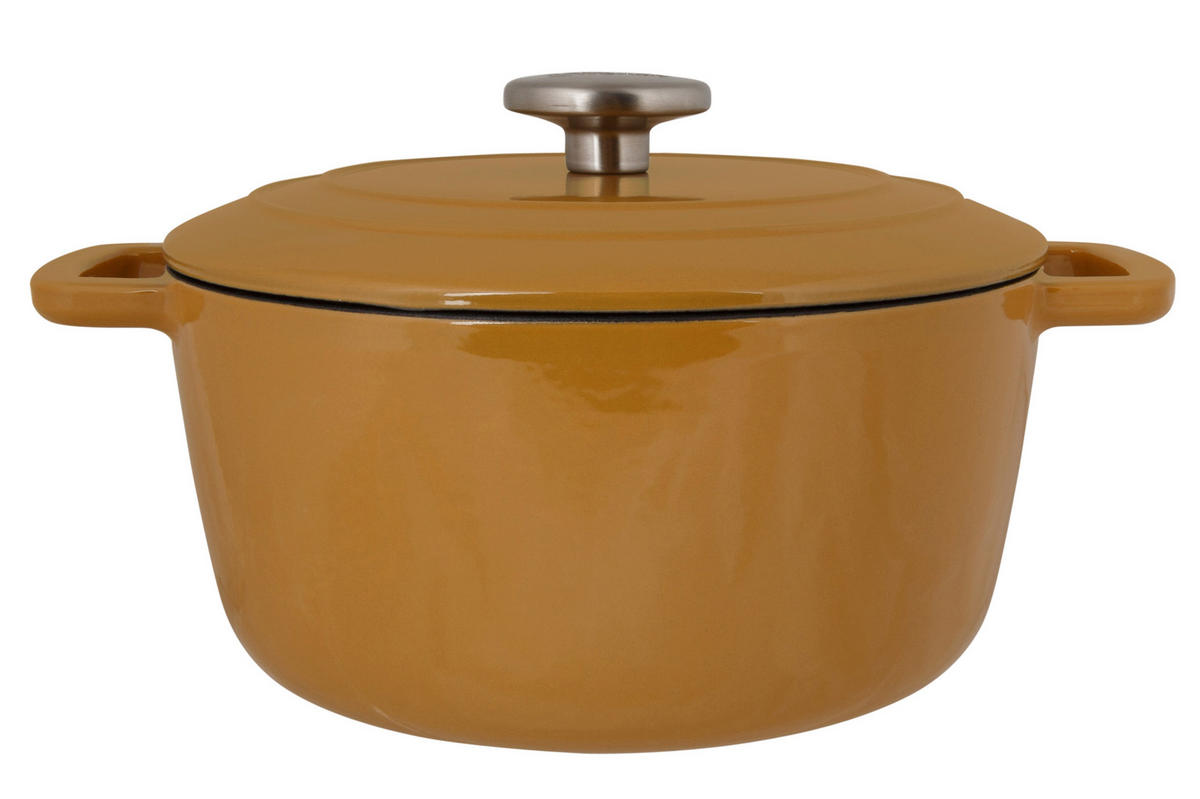 KASSEROLLE Fontestic Gusseisen- Amber Gold Ø 24 cm / 4,6 Liter – emailliert - Gelb, Keramik (1/2/12cm) - Cosy & Trendy