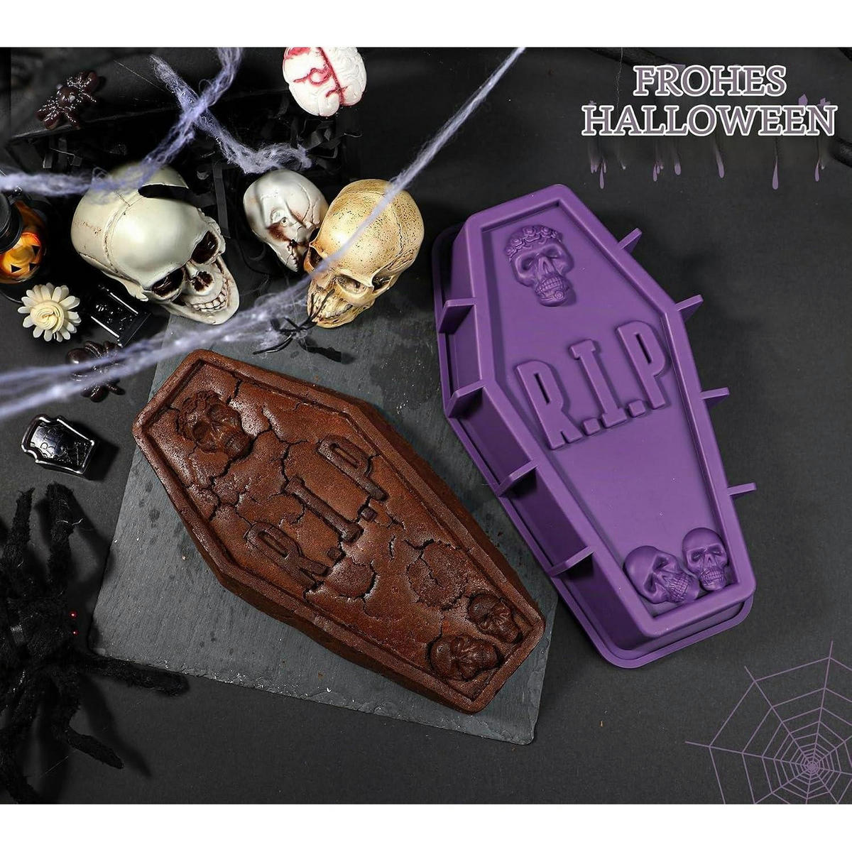 KUCHENFORM Sarg Silikon 30,5 cm Halloween - Silberfarben, Kunststoff