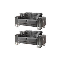 SITZGARNITUR Bogota, Grau Stellvariante 2+2 - Grau, Holzwerkstoff/Metall (175/87/98cm)