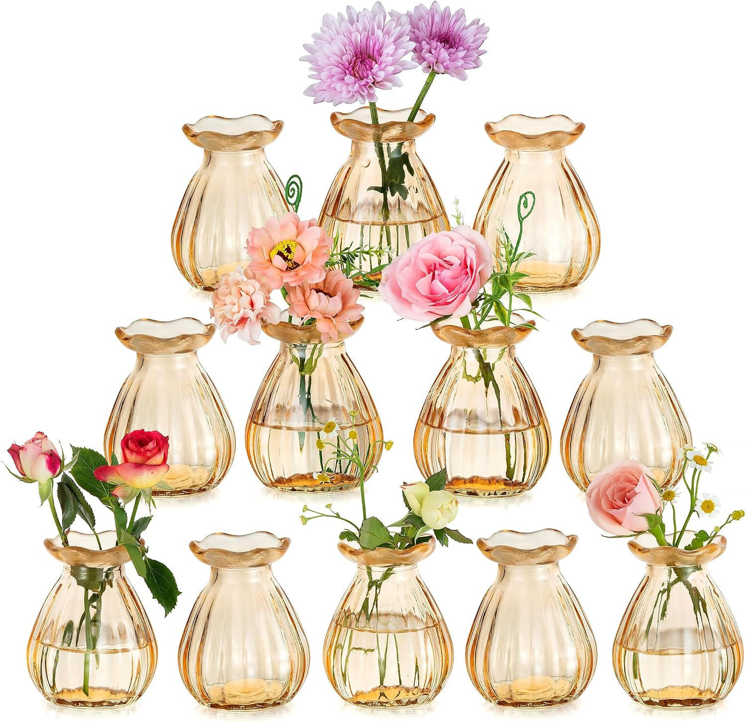 VASE 6,5 x 6,5 x 8,8 cm Glas - Gelb, Glas (8.8cm) - LIBRATON