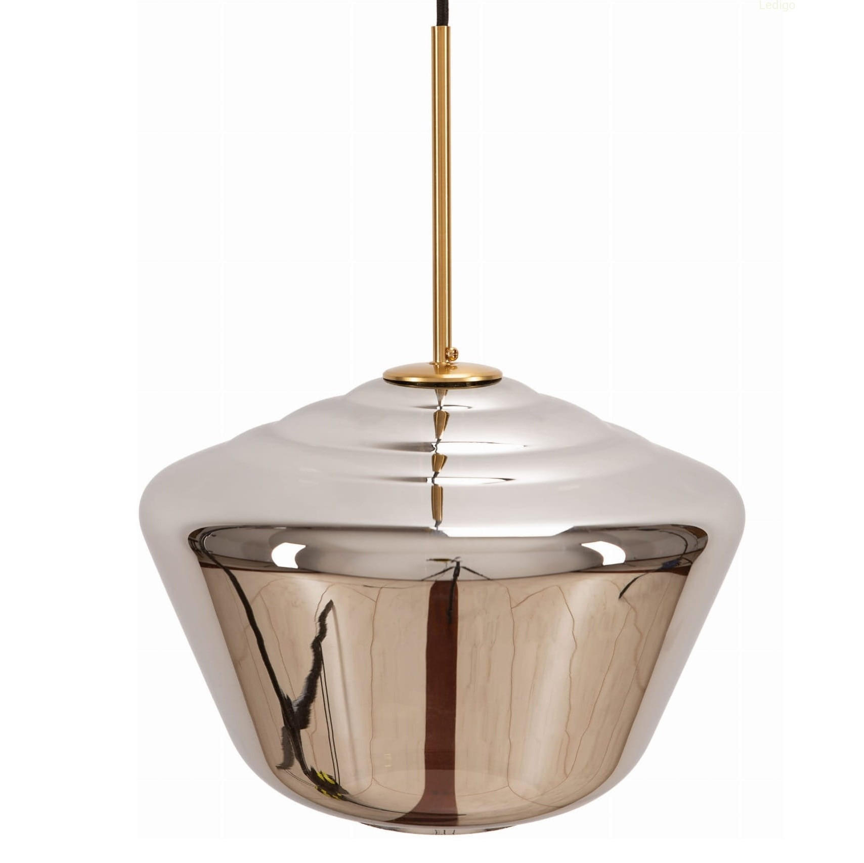 PENDELLEUCHTE Paris - Goldfarben/Grau, Glas/Metall (30/30/122cm) - kiki design