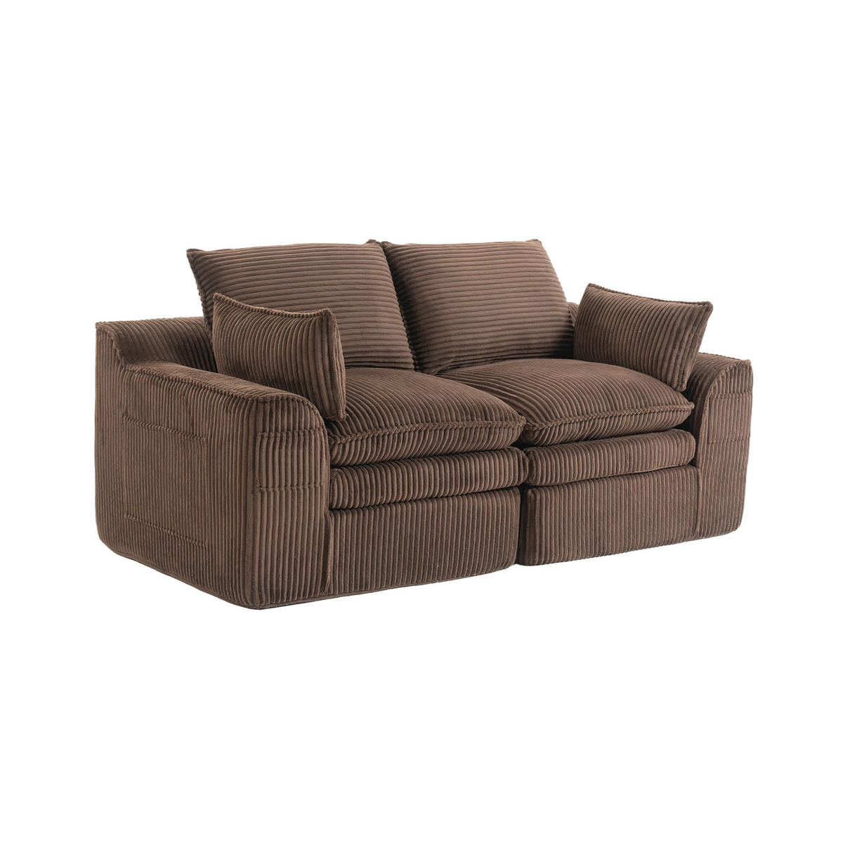 2-SITZER-SOFA 191/94/85 cm mit Seitentaschen, Kissen und Federkern, Cord Braun - Braun, Textil (191/85/94cm) - Redom