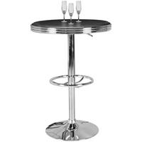 BARTISCH – Retro-Stil, höhenverstellbar, Aluminiumoptik, Kunstleder - Silberfarben/Schwarz, Textil/Metall (60/68/60cm) - KADIMA DESIGN