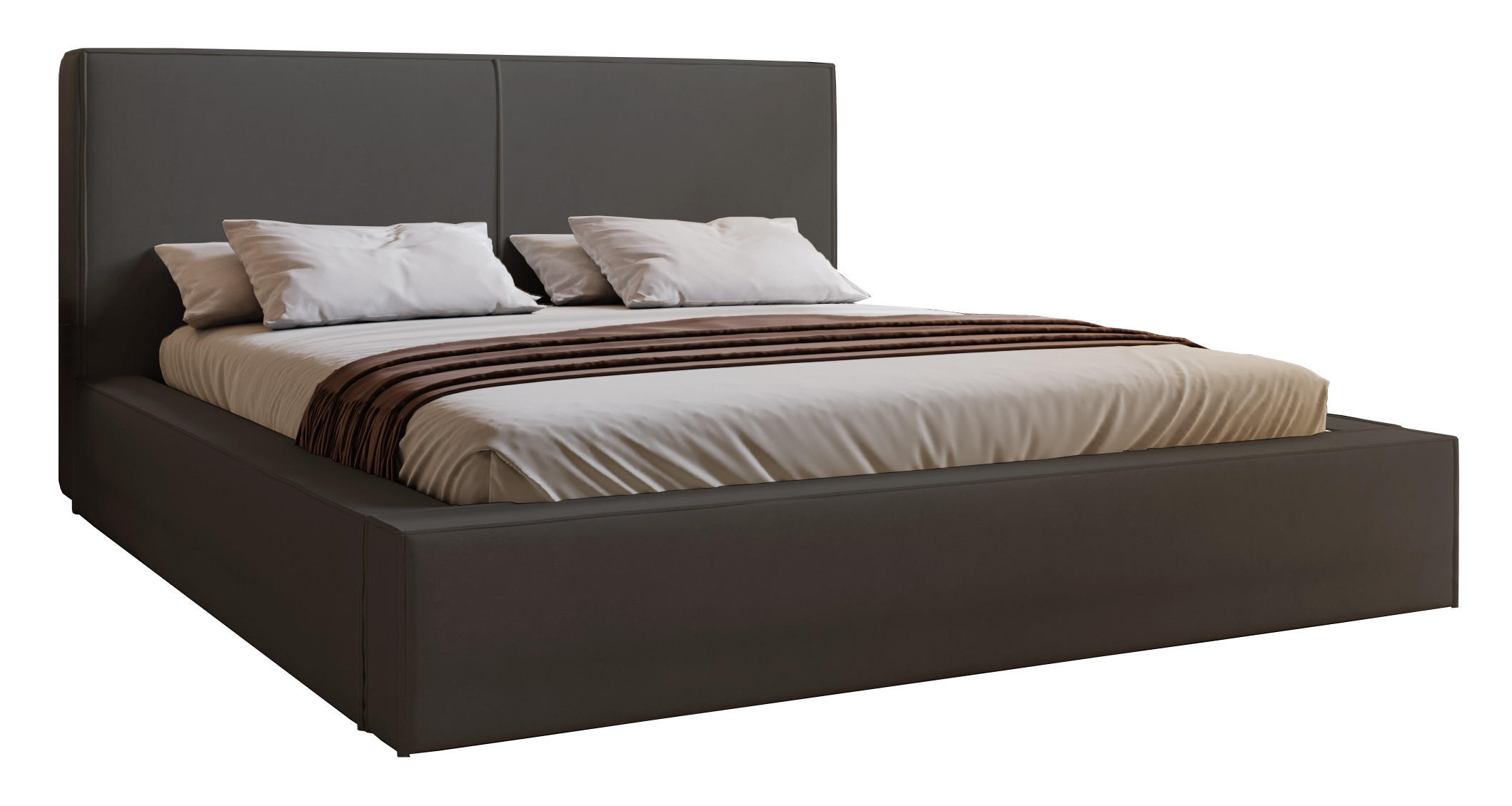 POLSTERBETT 180x200 Morin mit Bettkasten, Samt, Dunkelgrau - Dunkelgrau, Holz/Textil (180/200cm) - Emporius