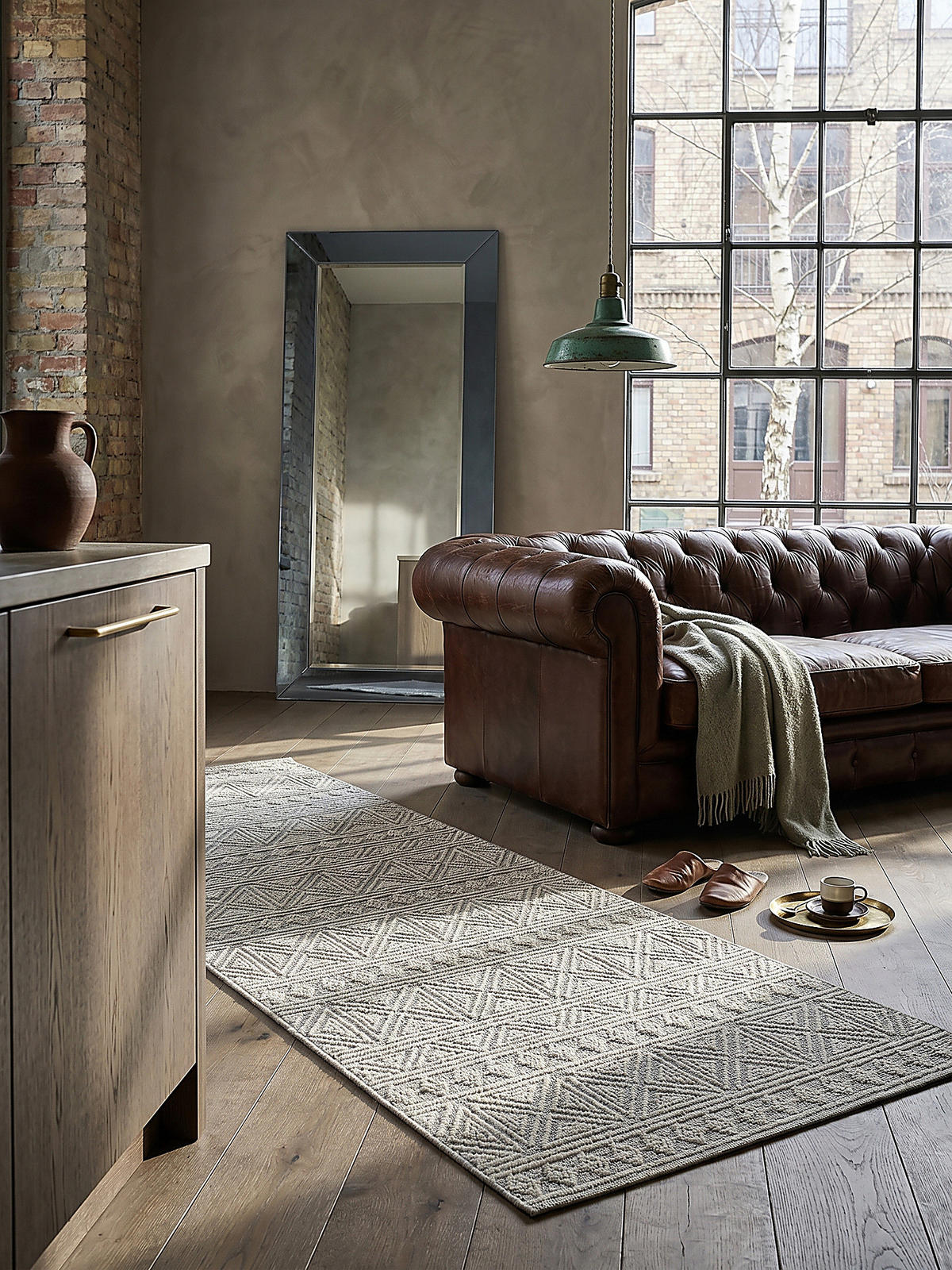TEPPICH Waschbar LEAM, geometrisch, Grau, 194 x 290 cm - Grau, Textil (194/290cm) - KADIMA DESIGN
