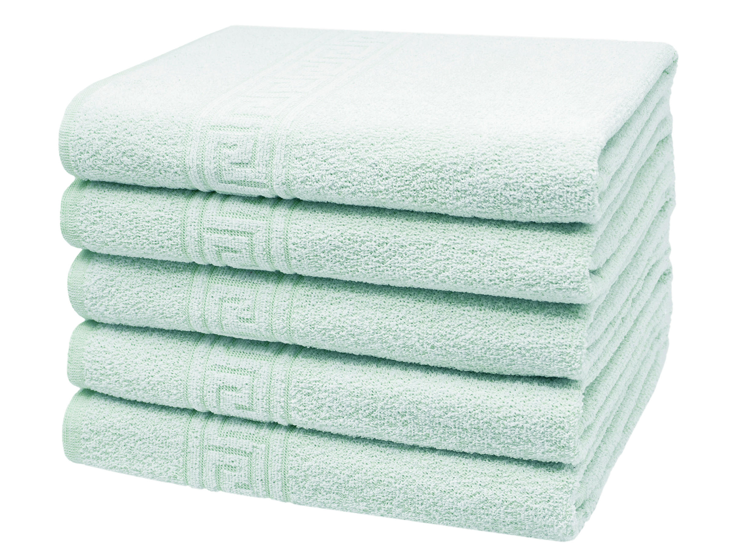 DUSCHTÜCHER, 5er-Set, 70x140 cm, 70% Baumwolle, 30% Polyester - Grün, Textil (70/140cm) - Zollner