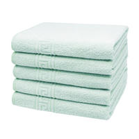 DUSCHTÜCHER, 5er-Set, 70x140 cm, 70% Baumwolle, 30% Polyester - Grün, Textil (70/140cm) - Zollner