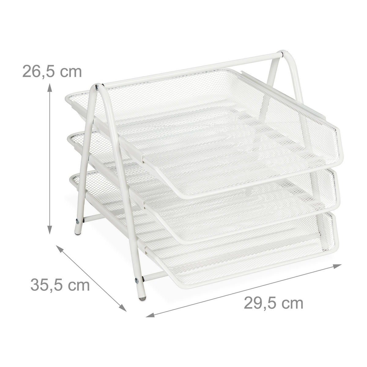 UKLADANIE dokumentov - biela, kov (29.5/26.5/35.5cm) - Relaxdays