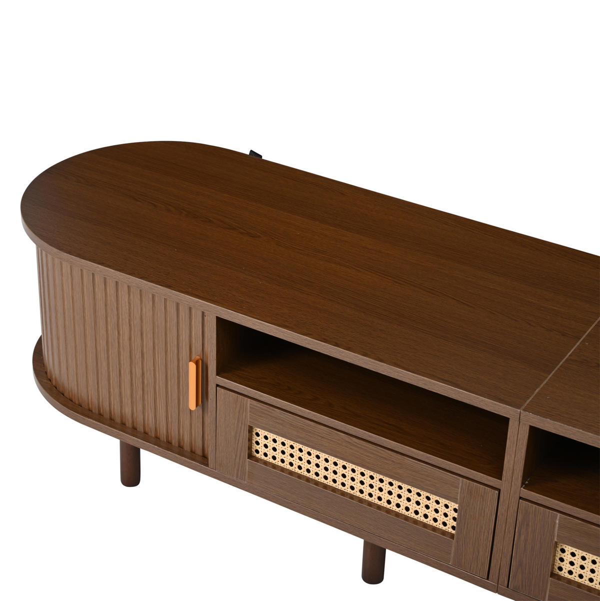 LOWBOARD 170/40/40 cm Dunkle Eiche aus MDF, Metall und Holz mit 2 Schubladen und 2 Schiebetüren - Braun, Holzwerkstoff (40/40/170cm) - OKMYHOME
