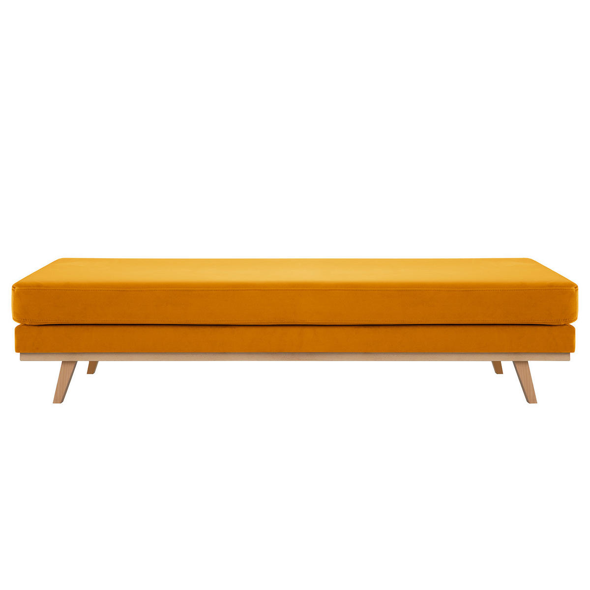 HOCKERBANK - Gelb/Buchefarben, Buchenholz/Textil (180/43/81cm) - home24