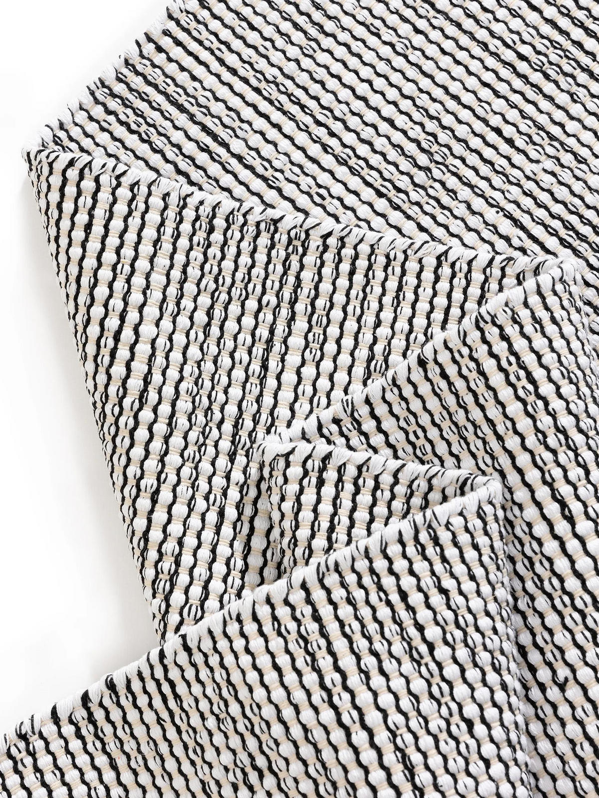 BAUMWOLLTEPPICH Ron handgewebt 140x200 cm - Schwarz, Naturmaterialien/Textil (140/200cm) - benuta