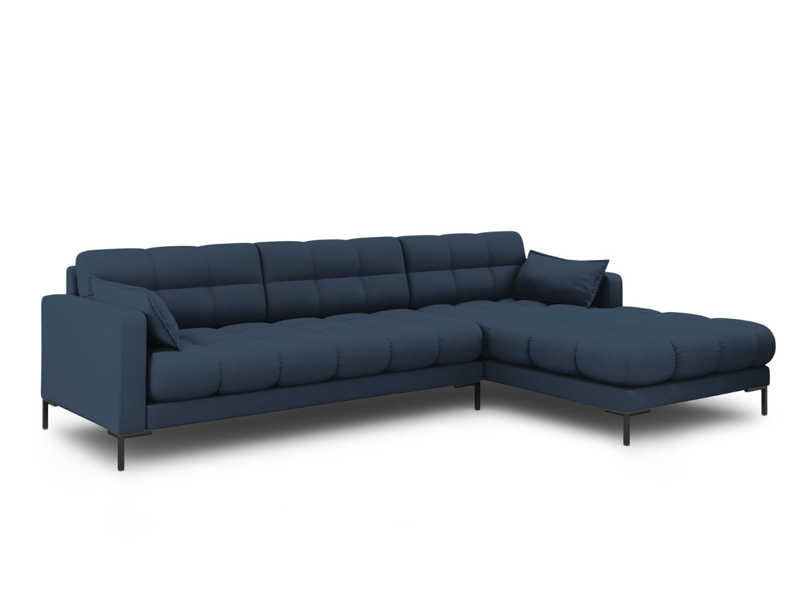 ECKSOFA rechts Mamaia aus strukturiertem Stoff blau 5 Sitzplätze - Blau, Textil (185/293cm) - Micadoni