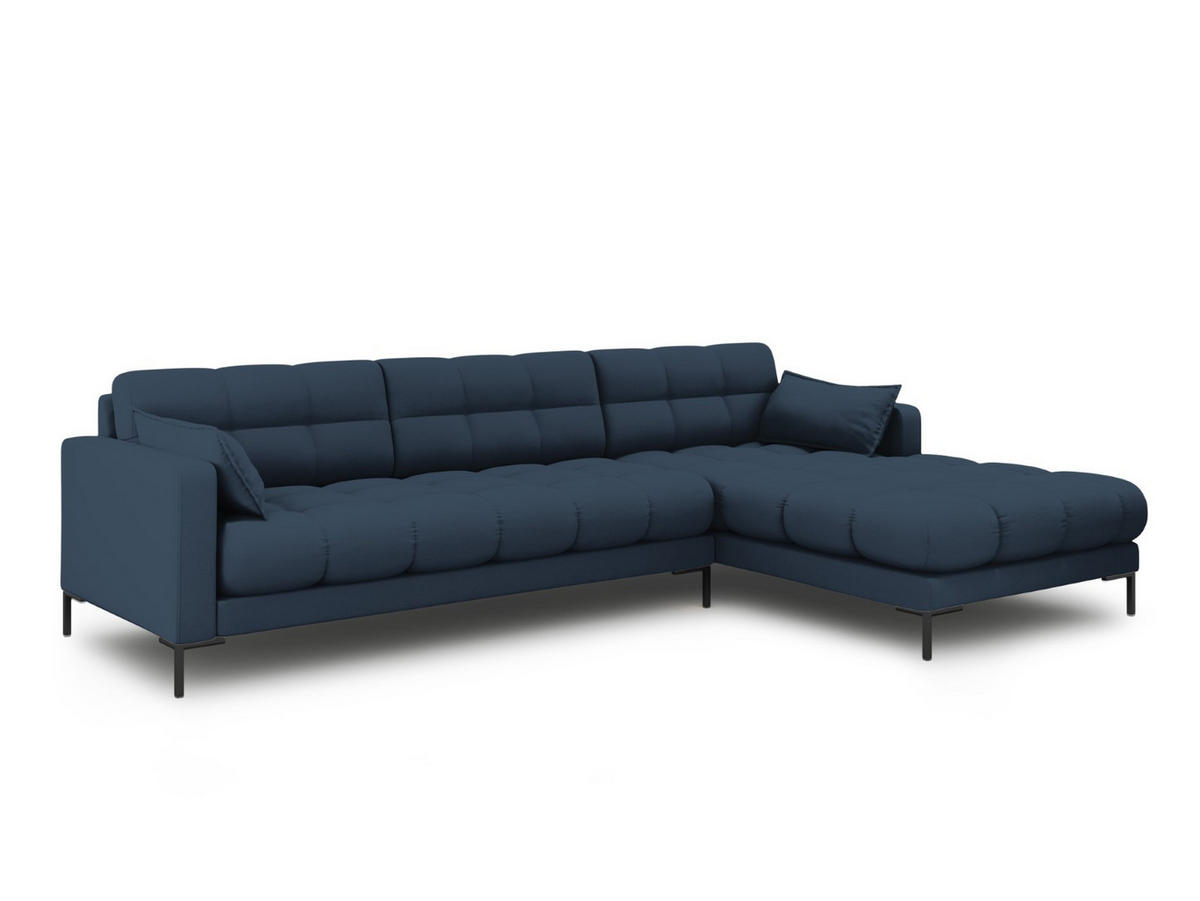 ECKSOFA rechts Mamaia aus strukturiertem Stoff blau 5 Sitzplätze - Blau, Textil (185/293cm) - Micadoni