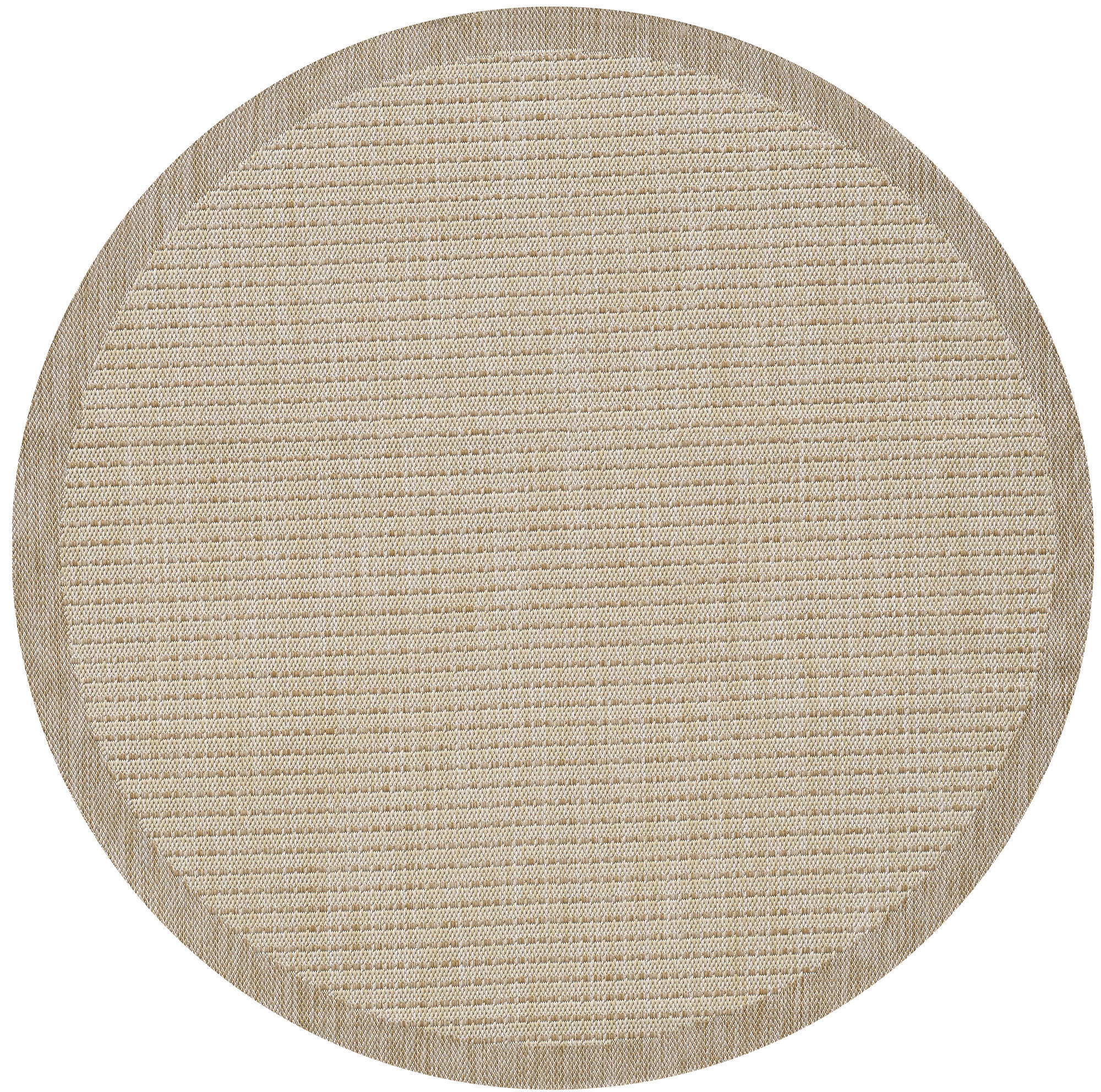 TEPPICH Outdoor Flachgewebe Uni-Farbe Polypropylen Balkon Beige Rund 160x160 - Beige, Textil (160/160cm) - KADIMA DESIGN