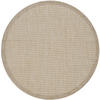 TEPPICH Outdoor Flachgewebe Uni-Farbe Polypropylen Balkon Beige Rund 160x160 - Beige, Textil (160/160cm) - KADIMA DESIGN