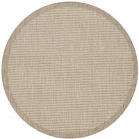 TEPPICH Outdoor Flachgewebe Uni-Farbe Polypropylen Balkon Beige Rund 160x160 - Beige, Textil (160/160cm) - KADIMA DESIGN