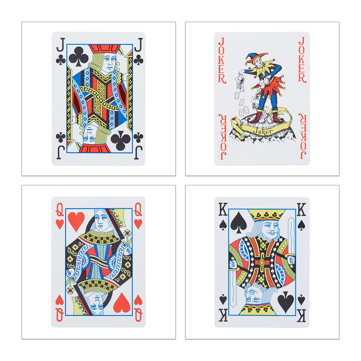 WASSERFESTE Pokerkarten - Weiß, Kunststoff (7/2cm) - Relaxdays