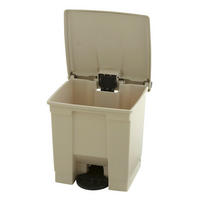 MÜLLEIMER Robuster Pedaleimer 30 Liter 43,5 x 40 x 41,3 cm Aus Konformen Polyethylen Beige - Beige, Metall (40/43.5/41.3cm) - PROREGAL
