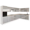 WINKELKÜCHE 420 cm x 200 cm - Aspen KA8-M420 - in Grau/Hochglanz - Grau, Holz/Holzwerkstoff (620/212/58cm)