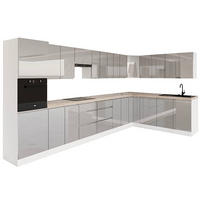 WINKELKÜCHE 420 cm x 200 cm - Aspen KA8-M420 - in Grau/Hochglanz - Grau, Holz/Holzwerkstoff (620/212/58cm)