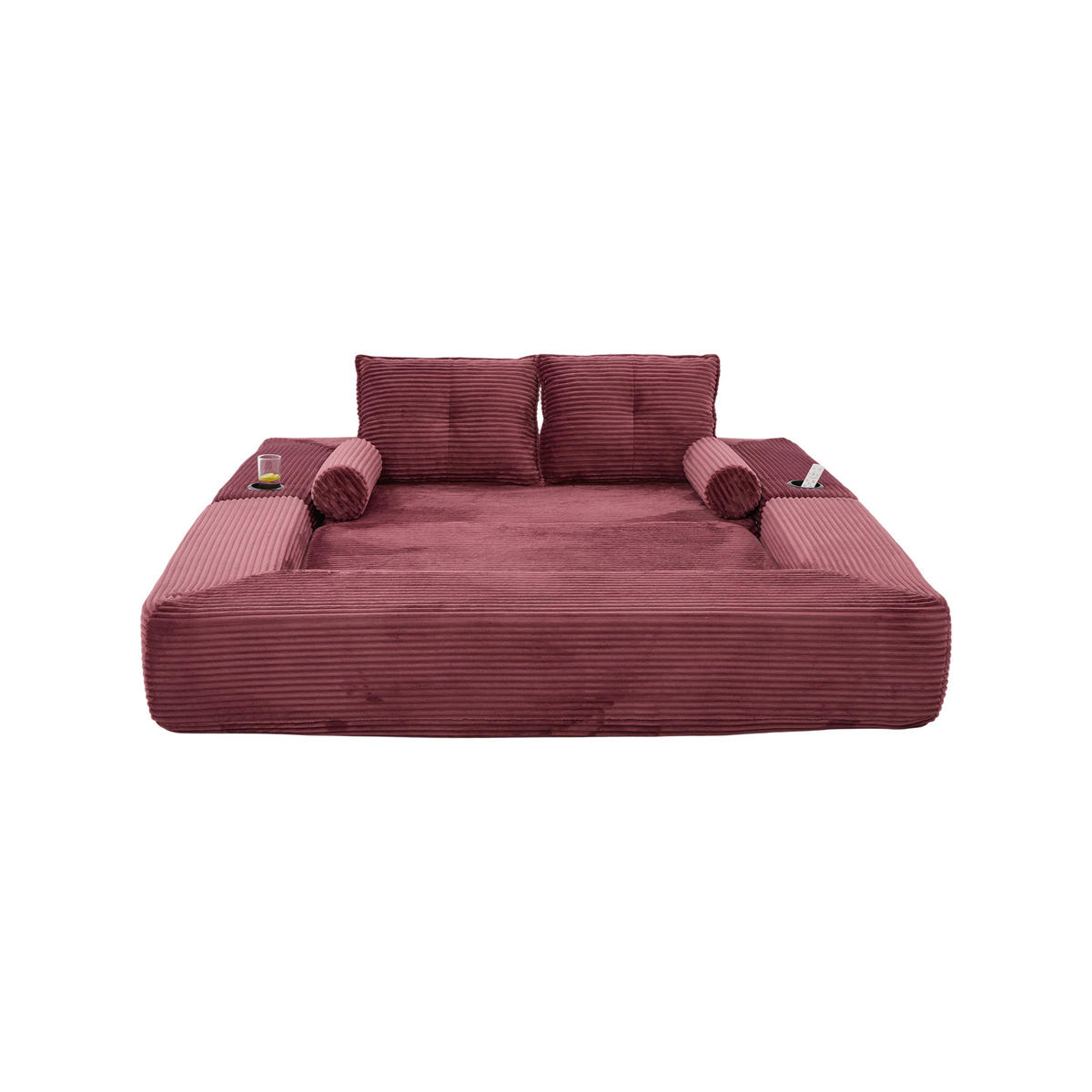 SCHLAFSOFA DE-33817 mit Federkern und Memory-Schaum Weinrot - Weinrot, Textil (180/80/98cm) - ComfortXL