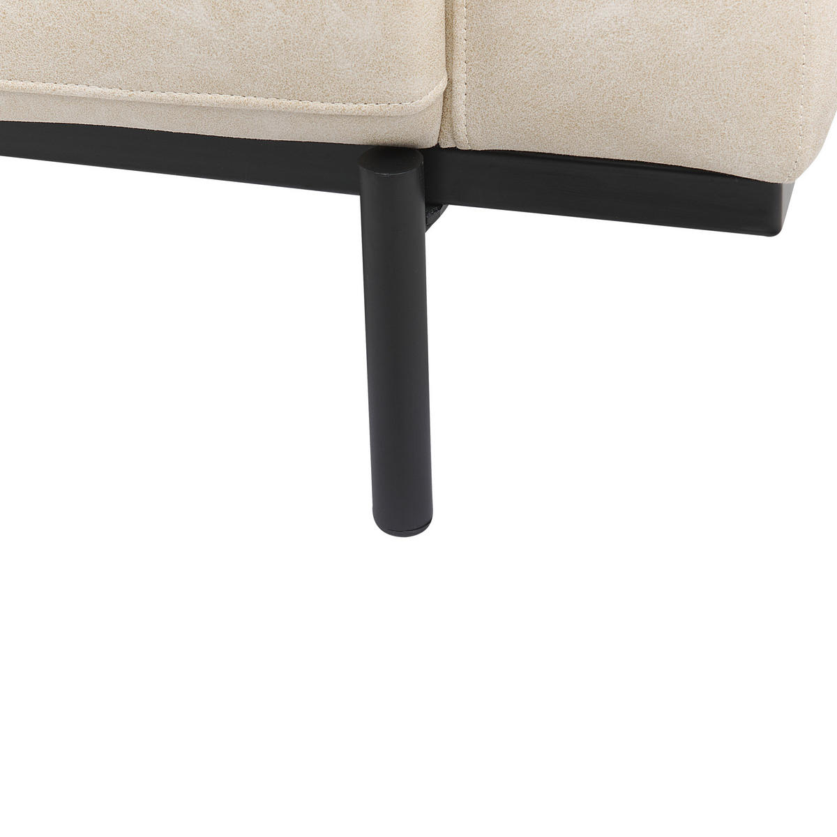 3-SITZER-SOFA Stoff cremefarben Lederoptik Sovik - Beige, Textil (215/72/87cm) - Beliani