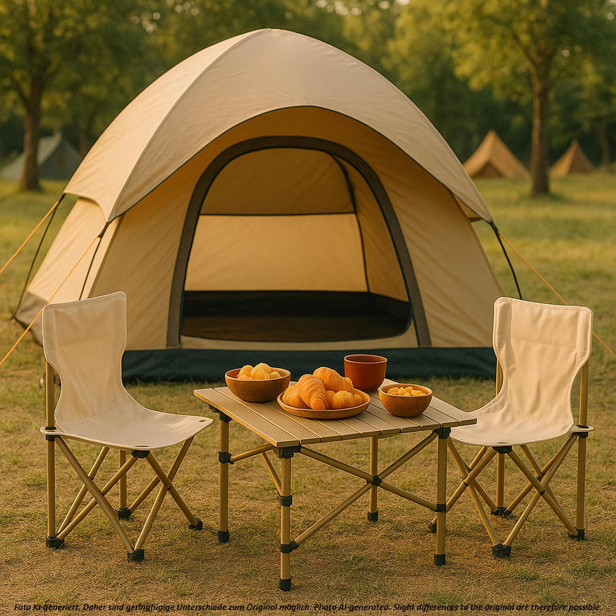 KAMPING SET Bel, Bež - bela/bež, kovina - MCW