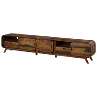 TV-BOARD Sheesham 260x40x48 dunkelbraun lackiert MAILAND #228 - Dunkelbraun, Holz (260/48/40cm) - Massivmoebel24