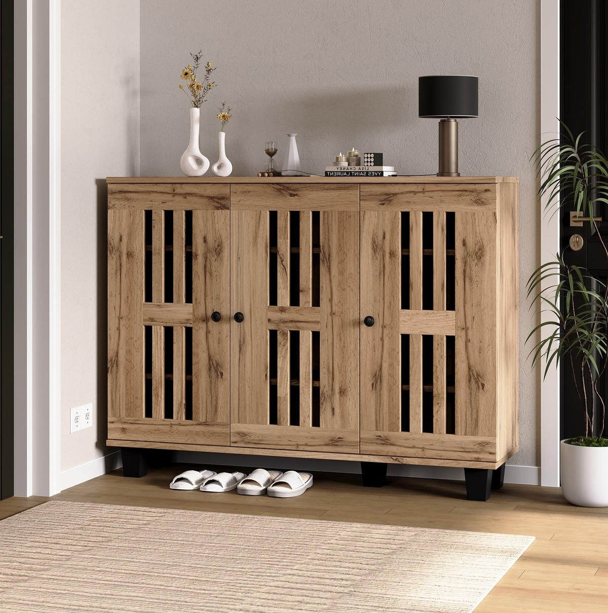 SIDEBOARD aus Spanplatte 120x32x92cm in Natural Wood - Naturfarben, Holzwerkstoff (120/92/32cm) - Modfu