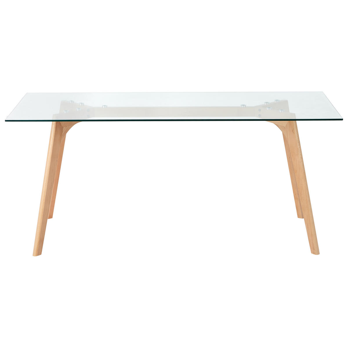 ESSTISCH Glas 180/90 cm Hudson - Hellbraun/Transparent, Glas (90/180/75cm) - Beliani