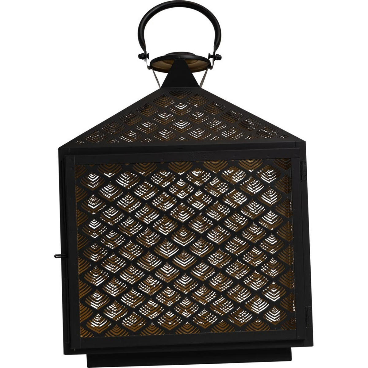LATERNE Kira - Schwarz - 30/16/40 cm - Schwarz, Metall (16/40/30cm) - Lesli Living