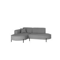 ECKSOFA L-Form Designer Modena Rein stoff Cord Silber Links - Silberfarben, Holzwerkstoff (165/236cm) - Kaiser Möbel