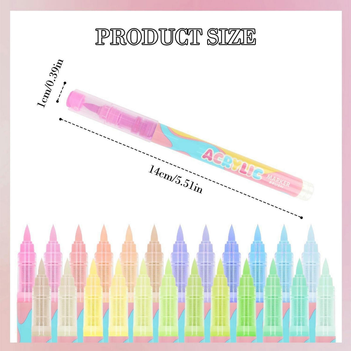 ACRYLSTIFTE 24-teiliges Set mit Pinselspitze - Multicolor, Kunststoff (1/1/14cm)