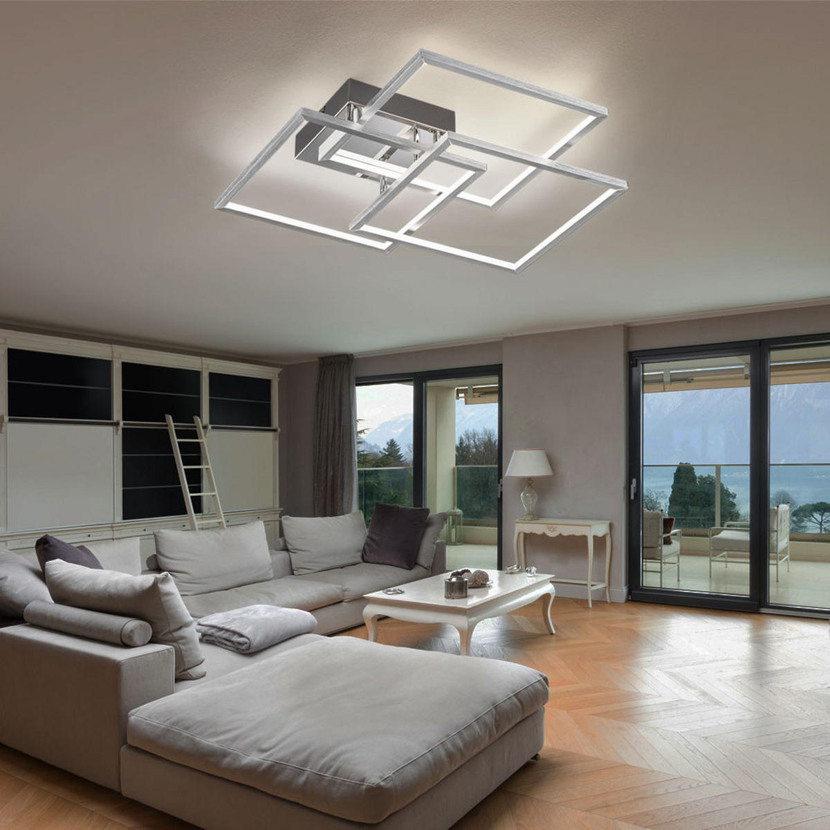 LED DECKENLEUCHTE MANAS Aluminium Silber - Silberfarben, Metall (48/48/8.5cm) - Wofi
