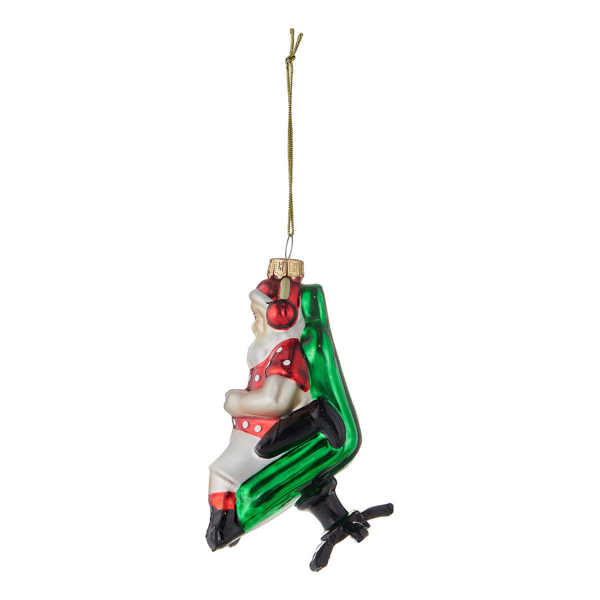 WEIHNACHTSBAUMKUGEL Hang On Zocker-Santa - Rot, Glas (8/10/5cm) - Butlers