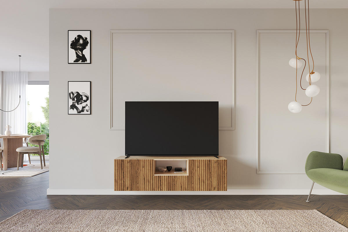 LOWBOARD NOA-2-W 140x40x41 cm - Artisan / Katania - Eiche Wotan, Holzwerkstoff (140/40/41cm) - ALTDECOR