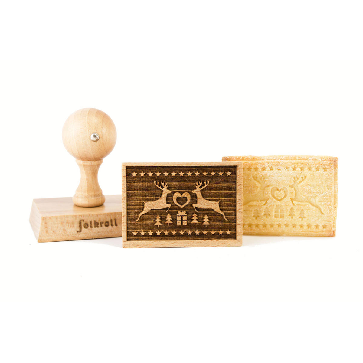 KEKSSTEMPEL Magische Weihnacht, 70x50 mm, Buchenholz - Braun, Holz (7/7/5cm) - Folkroll