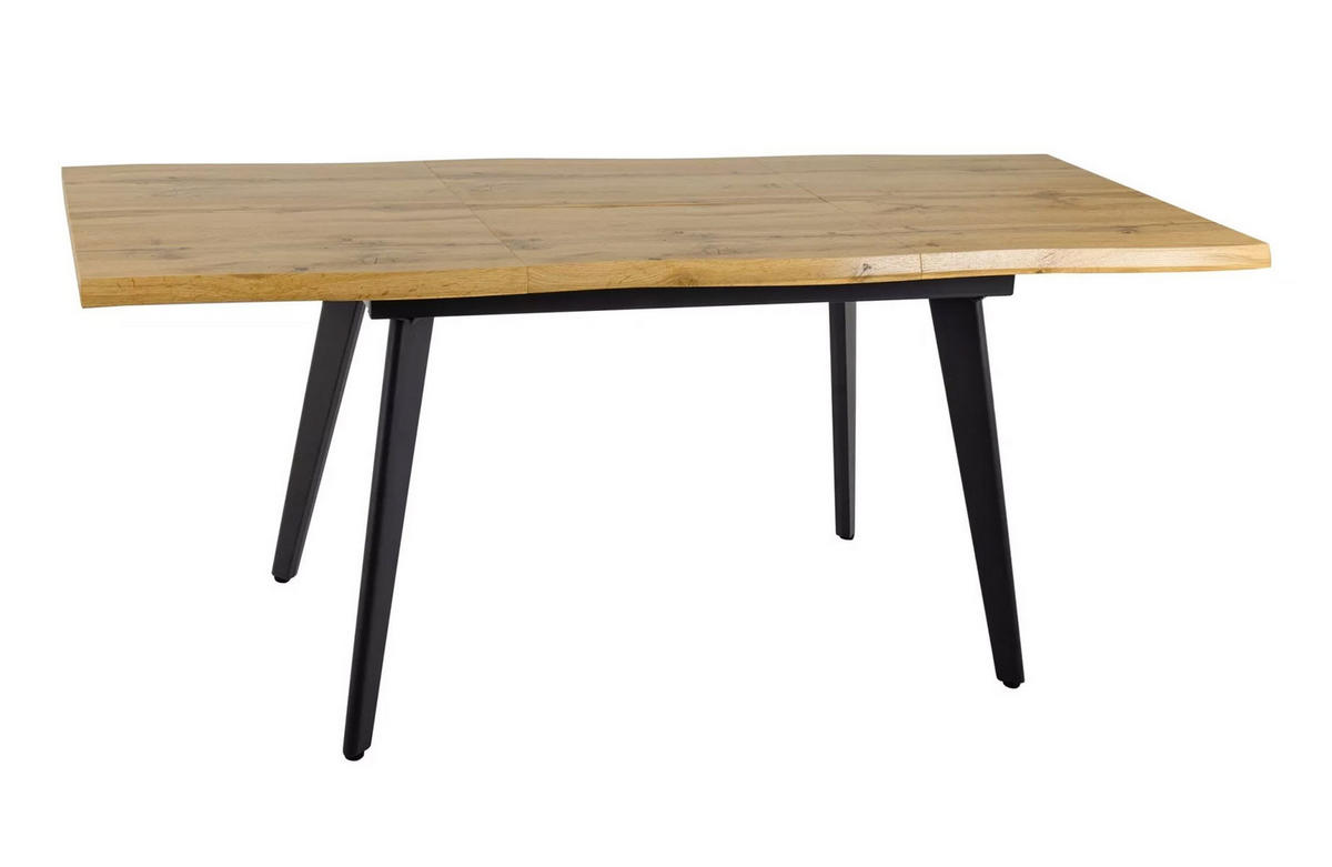 ESSTISCH Fresno Eiche Artisan / Schwarz 120-180 / 80 / 76cm - Eichefarben/Schwarz, Holz/Holzwerkstoff (80/120/76cm) - Feldmann-Wohnen