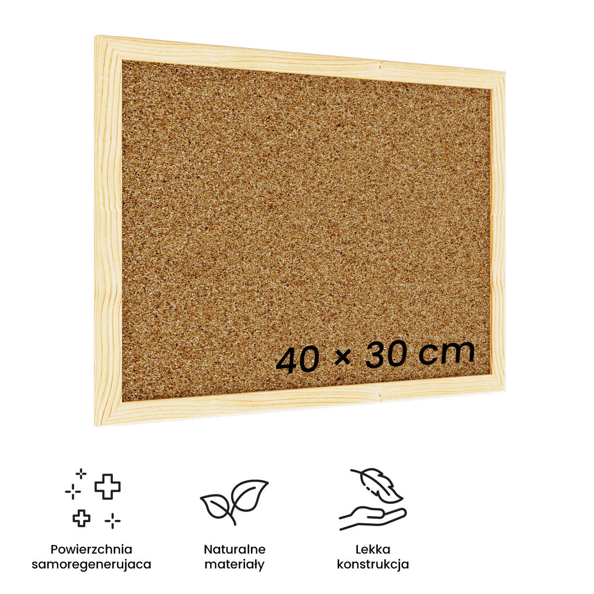 PINNWAND mit Naturholzrahmen 30x40cm - Braun, Holz (30/40/1.5cm) - ALLboards