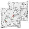 DEKOKISSEN Weiß 45/45 cm Dillenia - Multicolor/Grau, Textil (45/45/6cm) - Beliani