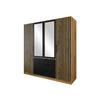 KLEIDERSCHRANK Bali Lux D4 - Schwarz/Braun, Holzwerkstoff/Metall (196/200/58cm) - MIRJAN24