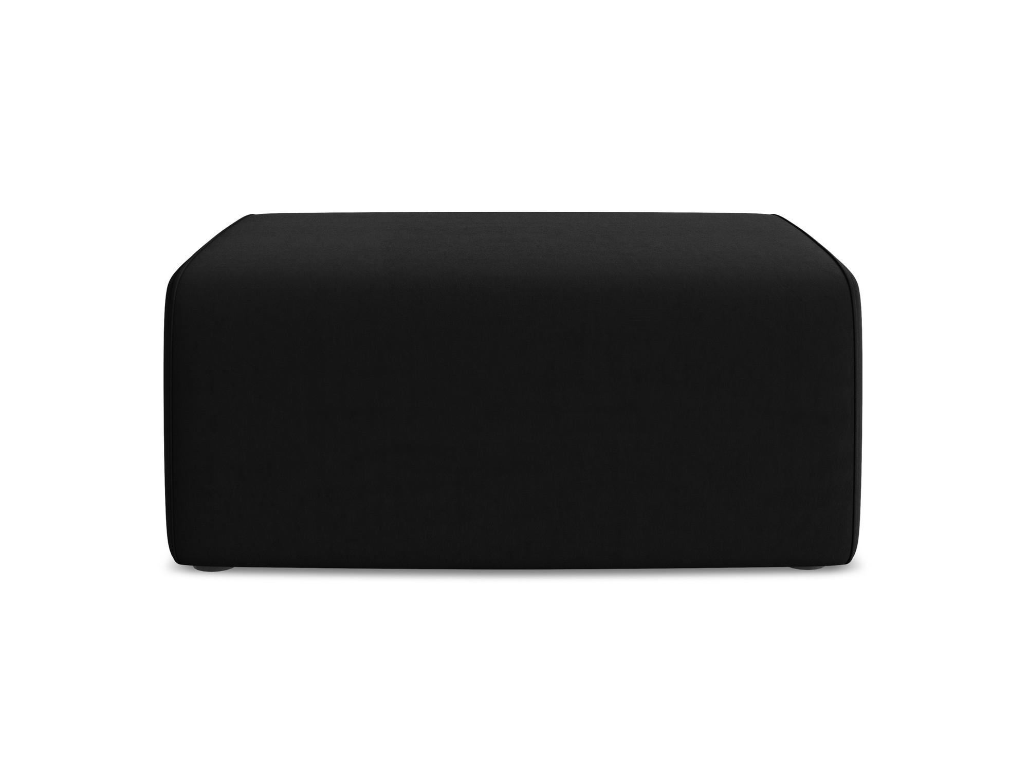 POUF Samt Stoff Schwarz - Schwarz/Grau, Kunststoff/Textil (90/80/60cm) - Makamii