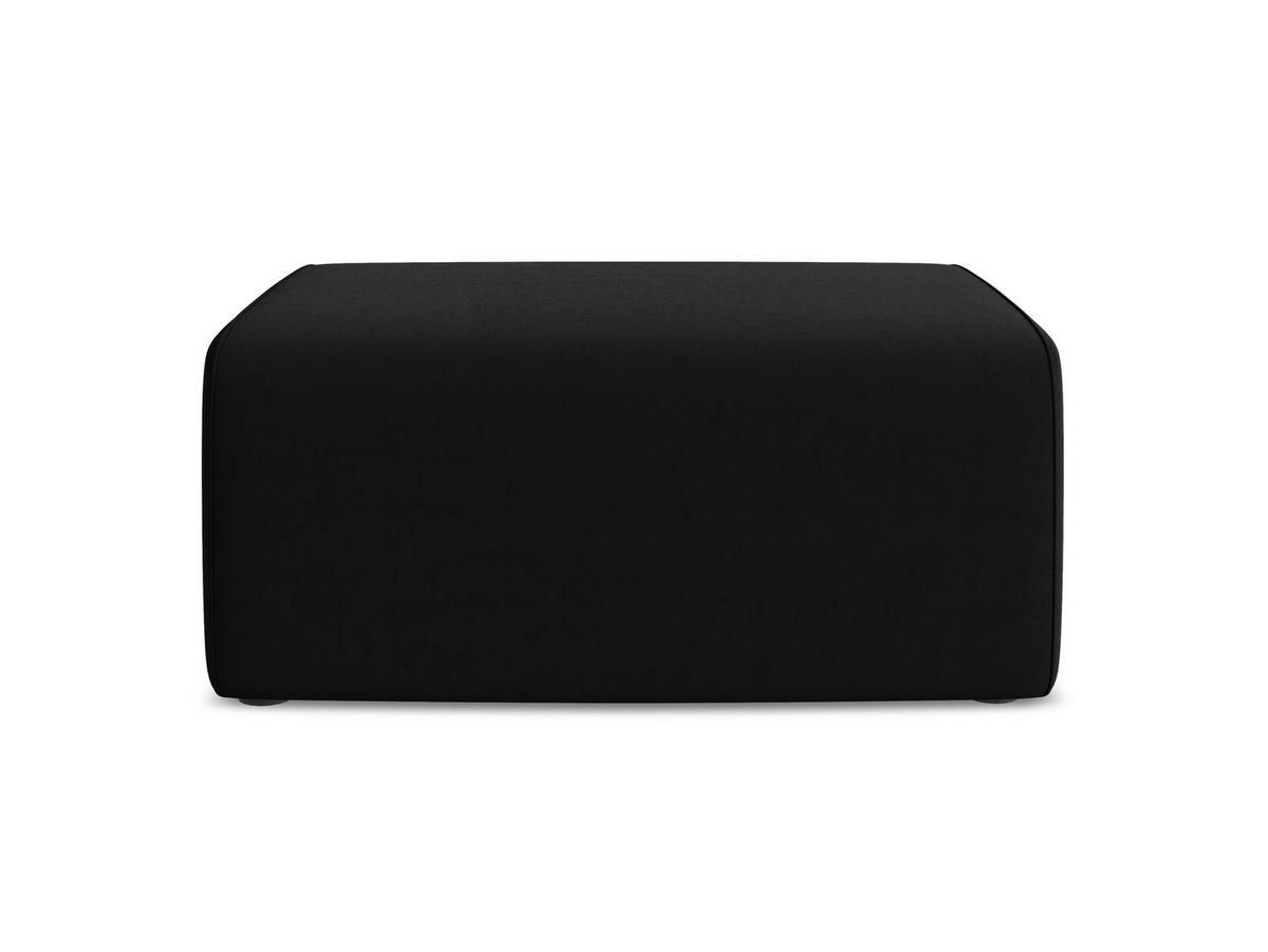 POUF Samt Stoff Schwarz - Schwarz/Grau, Kunststoff/Textil (90/80/60cm) - Makamii