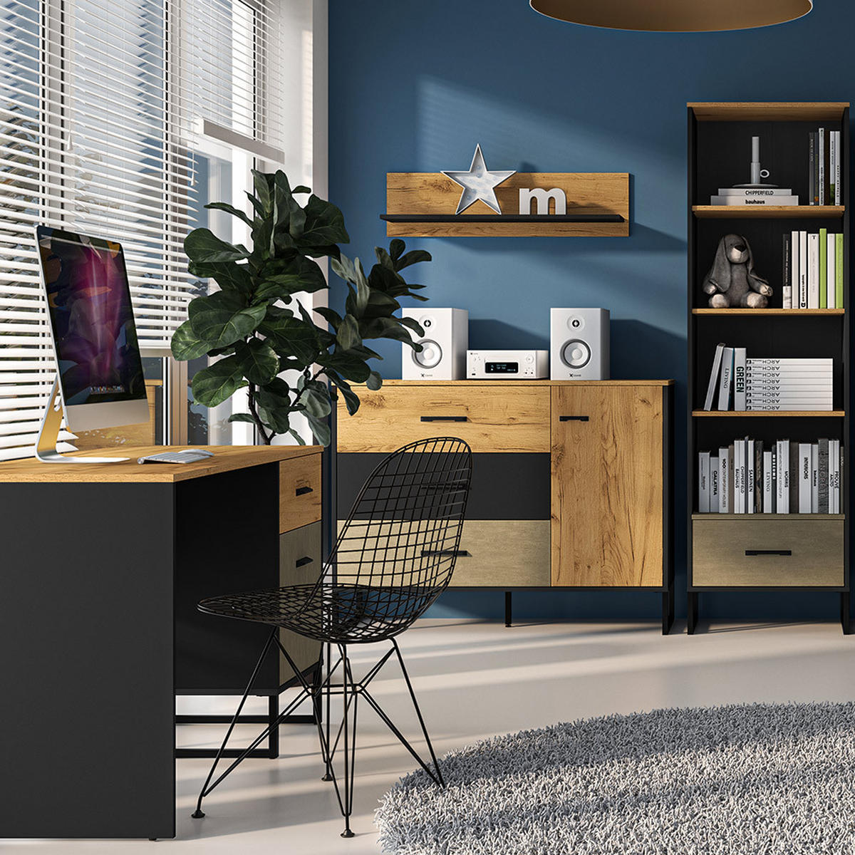 JUGENDZIMMER-SET 4-TLG. Casper-131 - Schwarz, Holzwerkstoff (410/190/55cm) - Lomado