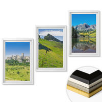 WANDBILDER 3er-Set - 40x60 cm Weißer Rahmen - Grüne Hügel mit einer Burg - Weiß, Kunststoff (40/60cm) - ArtPrintCave